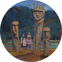 Amga. Diameter 28 cm, oil on canvas, 2014.