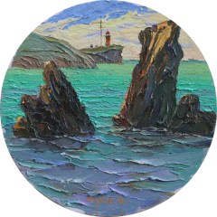 Farewells. meetings. Diameter 28cm, oil on canvas 2014