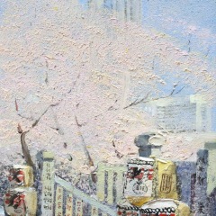 Sakura. Yokohama. 27x39cm. Oil on canvas. 2011