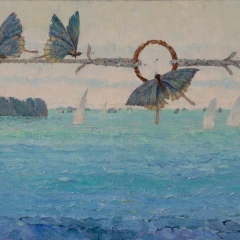 Sailboats Oil and acrylic on canvas. 62.4х185cm 2024
