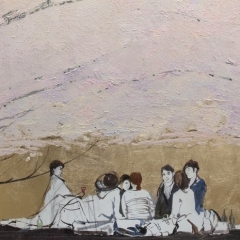 Hanami: cherry blossom viewing. 90x60cm. Oil on canvas. 2012